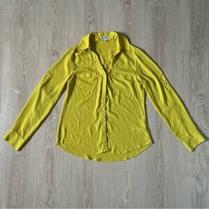 Express chiffon long sleeve button down blouse